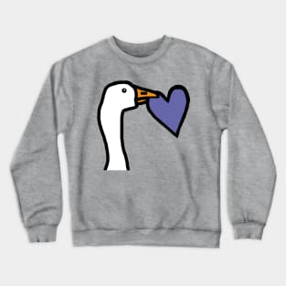 Gaming Goose Portrait Stealing Very Peri Periwinkle Valentines Day Heart Crewneck Sweatshirt